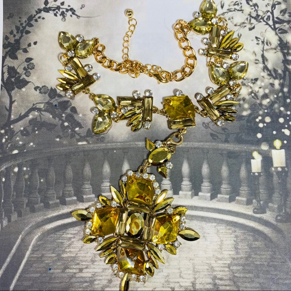 Sexy Gold Crystal Choker Gothic Cross Necklace - Picture 6 of 11